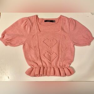 SOLD Vero Moda Soft Pink Knit with heart motifs